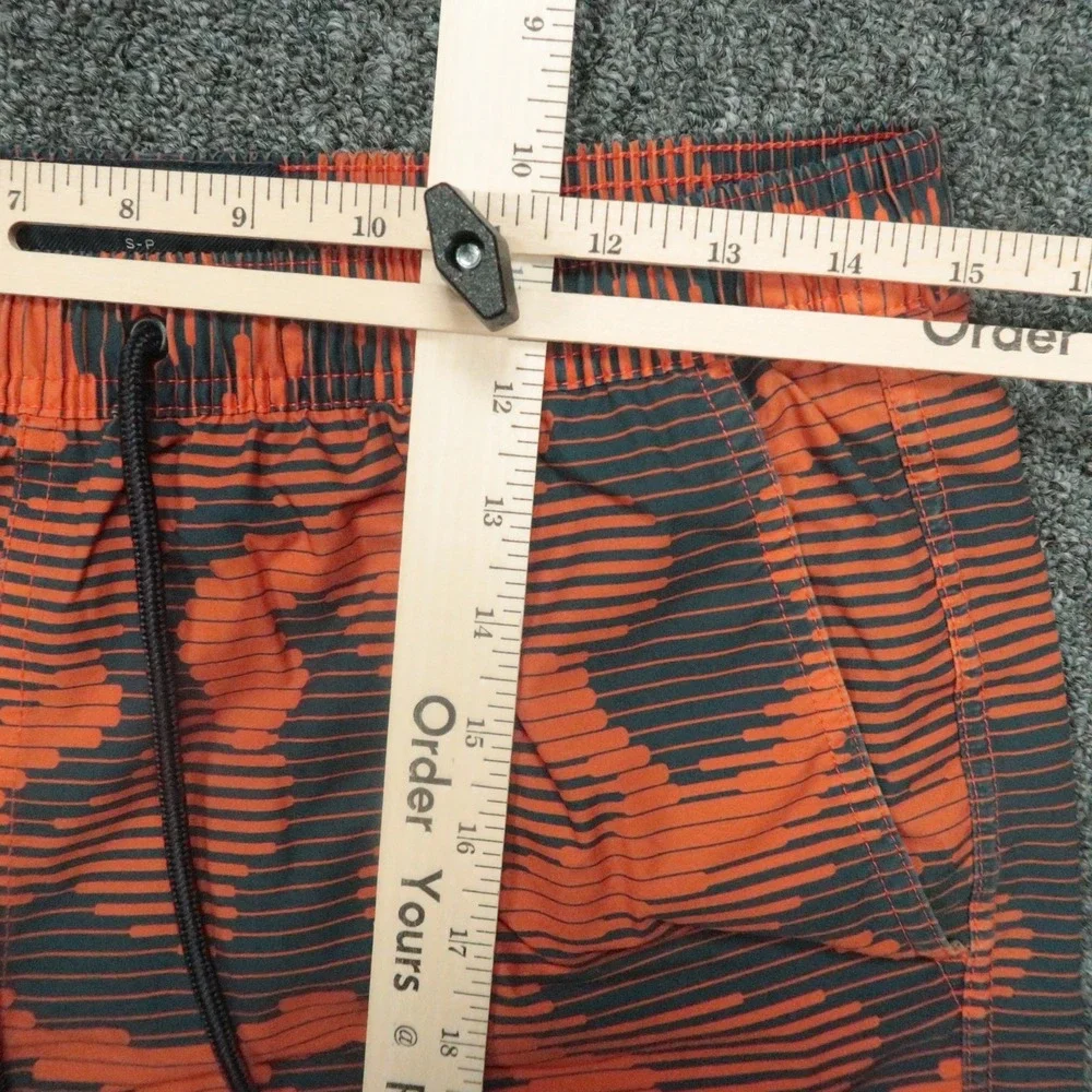 Psycho‎ Bunny Swim Trunks Mens Small Orange Gray Camo Lined Shorts